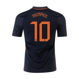 Jalkapallo Pelipaidat Alankomaat MEMPHIS 10 Vieraspaita Euro 2020 Lyhythihainen